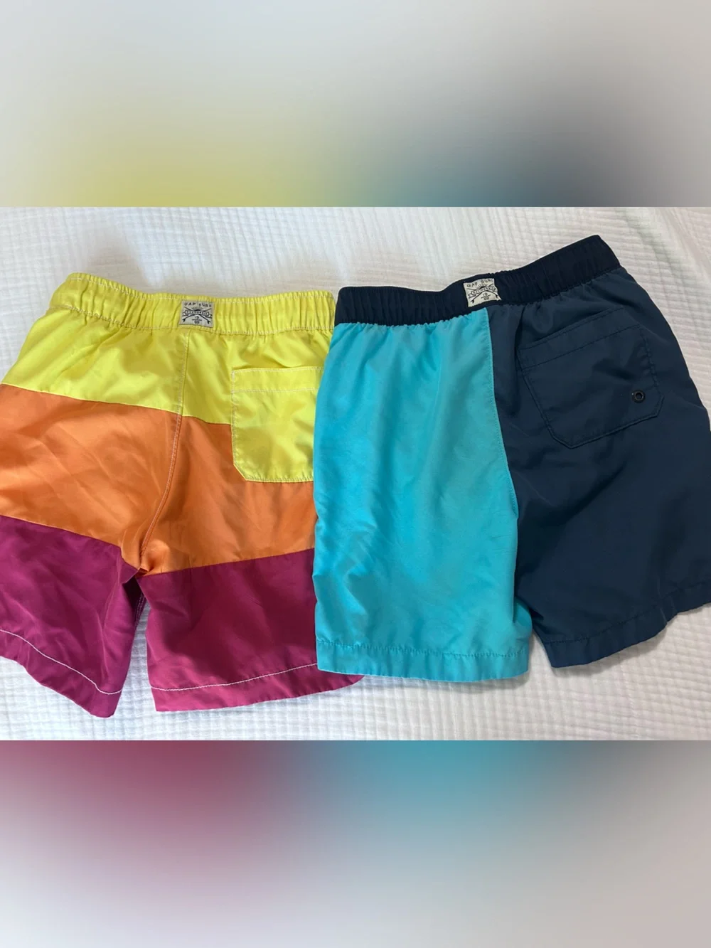 Gap set of two Colorblock Boys Swim Trunks - Vibrant Multi & Navy/Turquoise